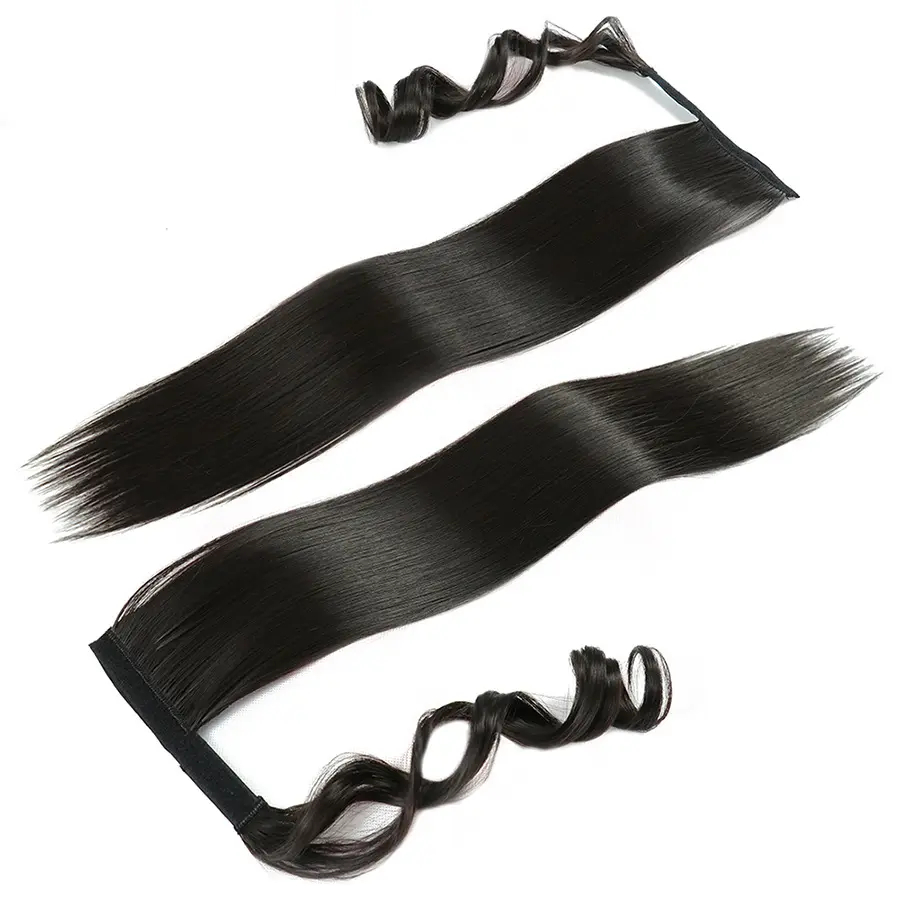 Hestehale Synthetic- Black 2# Straight Hair Extensions