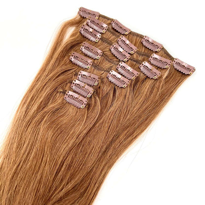Clip on löshår hair extensions 8 delar äkta löshår- Brun #6 - Hair by Grace Store