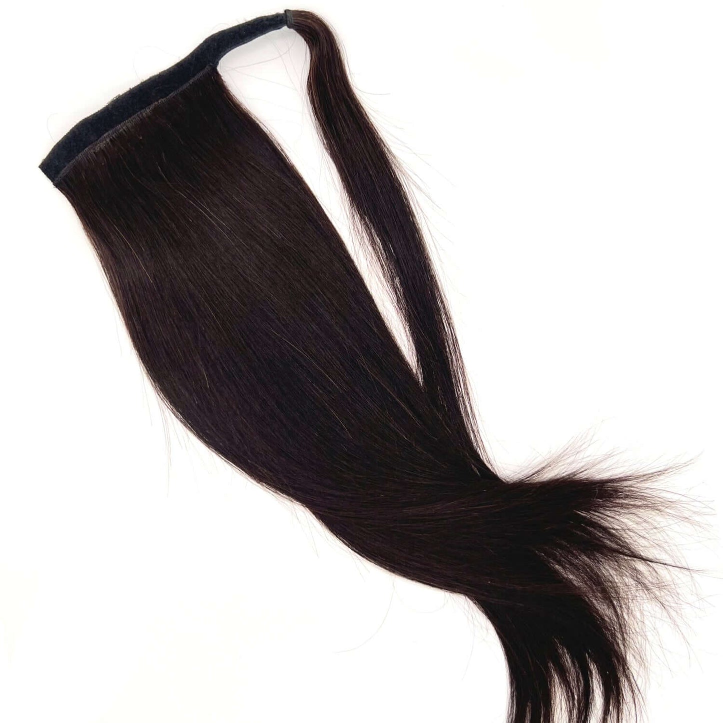Ponytail äkta löshår - Mörkbrun #1B hair extensions - Hair by Grace Store